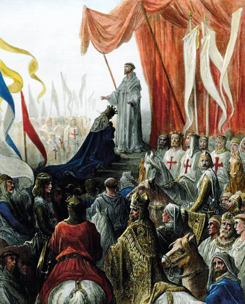 Bendición de Luis VII por Bernardo de Claraval